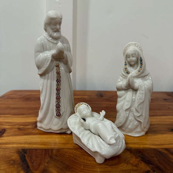 Vintage 1993 Lenox China Jewels Collection Nativity Jesus Mary Joseph Figurines - Picture 1 of 10